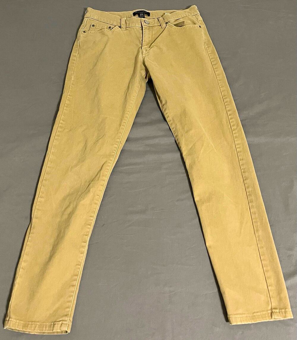 Banana Republic Womens 4P Petite Skinny Sateen Chino Pants Beige Size 27/4